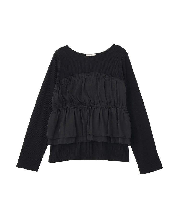 Green Parks「オーガンジービスチェドッキングプルオーバー」|Tシャツ・カットソー|Black