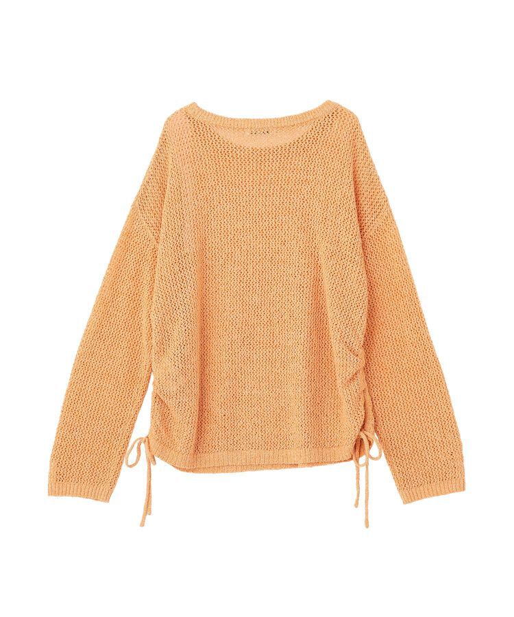 Green Parks「サイドシャーリング透かし編みニットプルオーバー」|ニット・セーター|