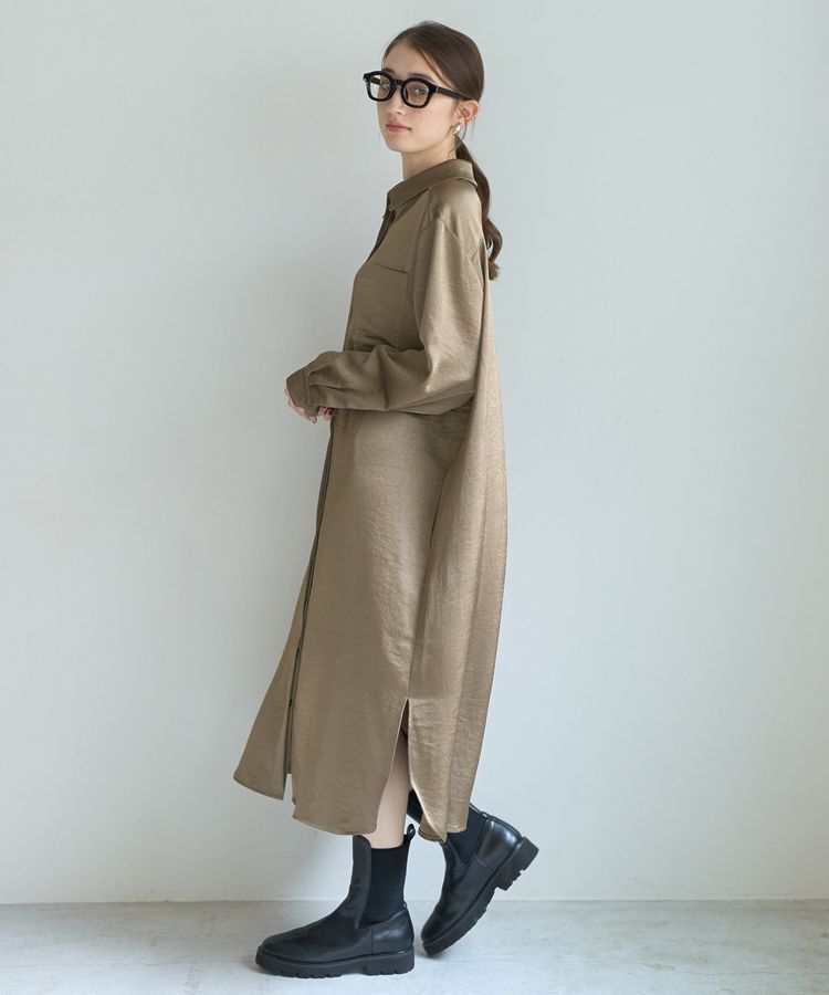 Editt by YECCA VECCA「ヴィンテージサテンシャツワンピース」|ワンピース|
