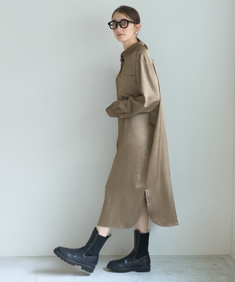 Editt by YECCA VECCA「ヴィンテージサテンシャツワンピース」|ワンピース|