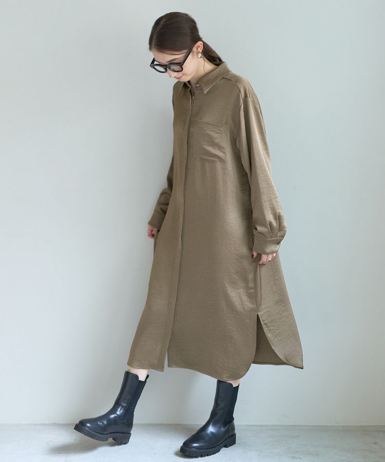 Editt by YECCA VECCA「ヴィンテージサテンシャツワンピース」|ワンピース|
