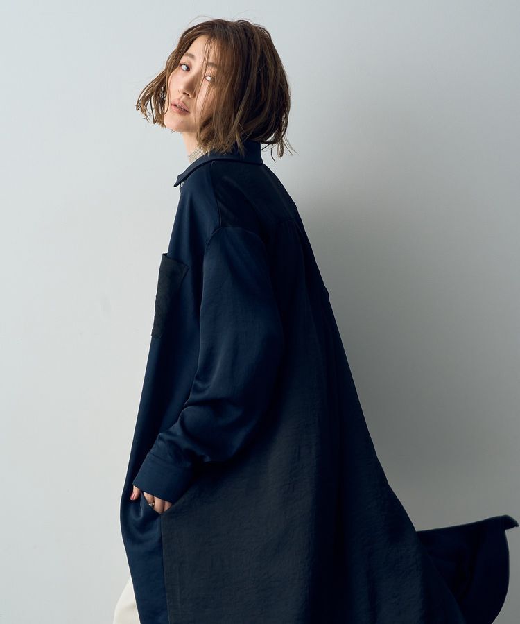 Editt by YECCA VECCA「ヴィンテージサテンシャツワンピース」|ワンピース|