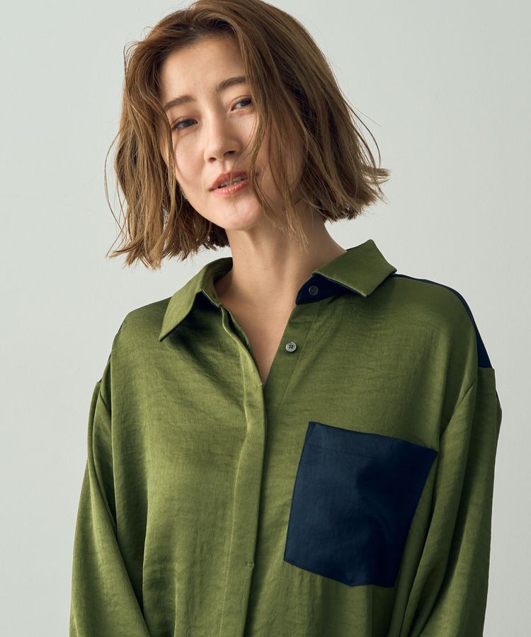 Editt by YECCA VECCA「ヴィンテージサテンシャツワンピース」|ワンピース|