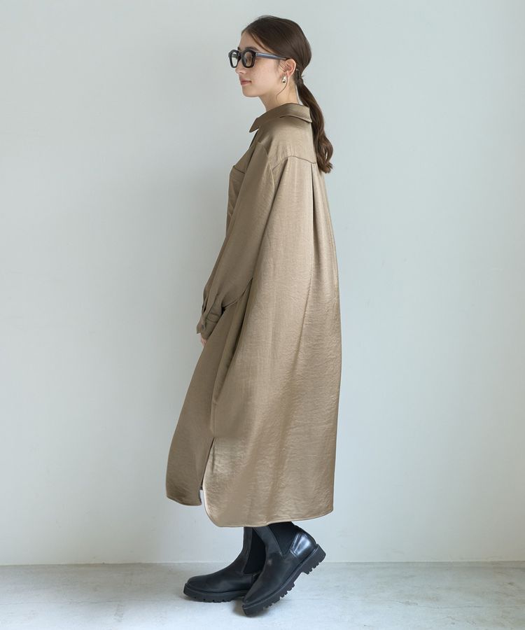 Editt by YECCA VECCA「ヴィンテージサテンシャツワンピース」|ワンピース|