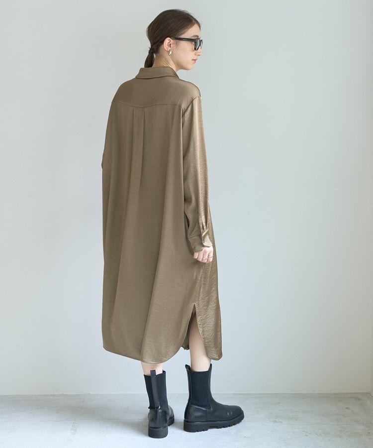 Editt by YECCA VECCA「ヴィンテージサテンシャツワンピース」|ワンピース|