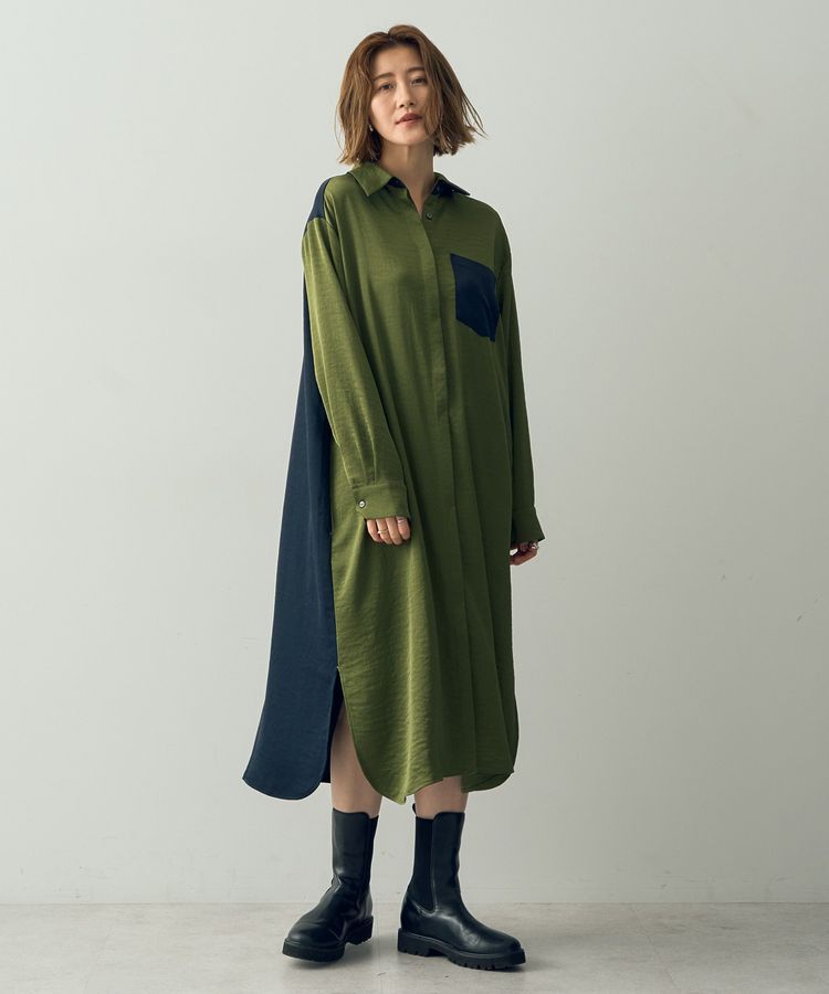 Editt by YECCA VECCA「ヴィンテージサテンシャツワンピース」|ワンピース|