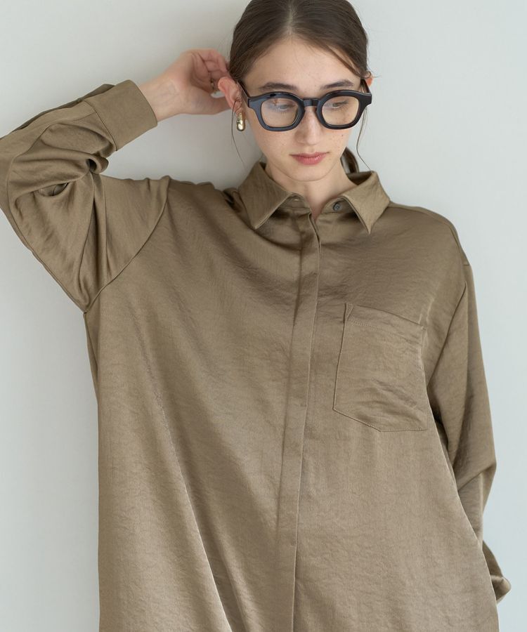 Editt by YECCA VECCA「ヴィンテージサテンシャツワンピース」|ワンピース|