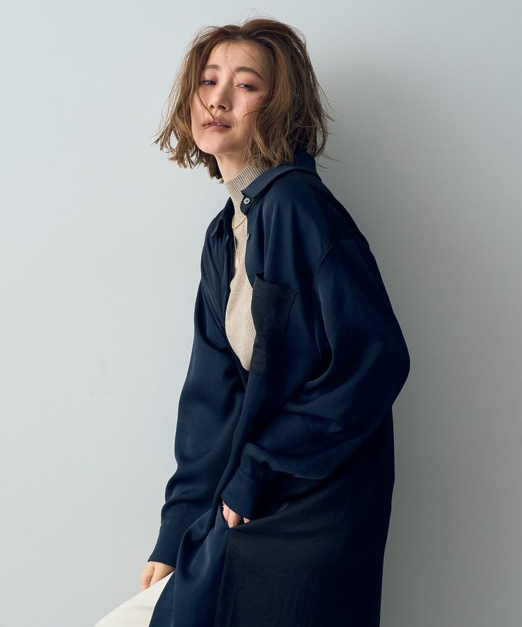 Editt by YECCA VECCA「ヴィンテージサテンシャツワンピース」|ワンピース|