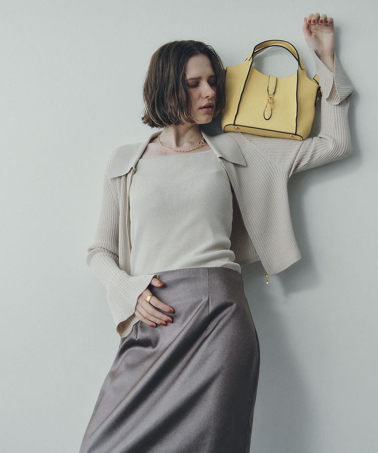 YECCA VECCA「【2点SET】キャミセット襟付きZIPカーディガン」|カーディガン|