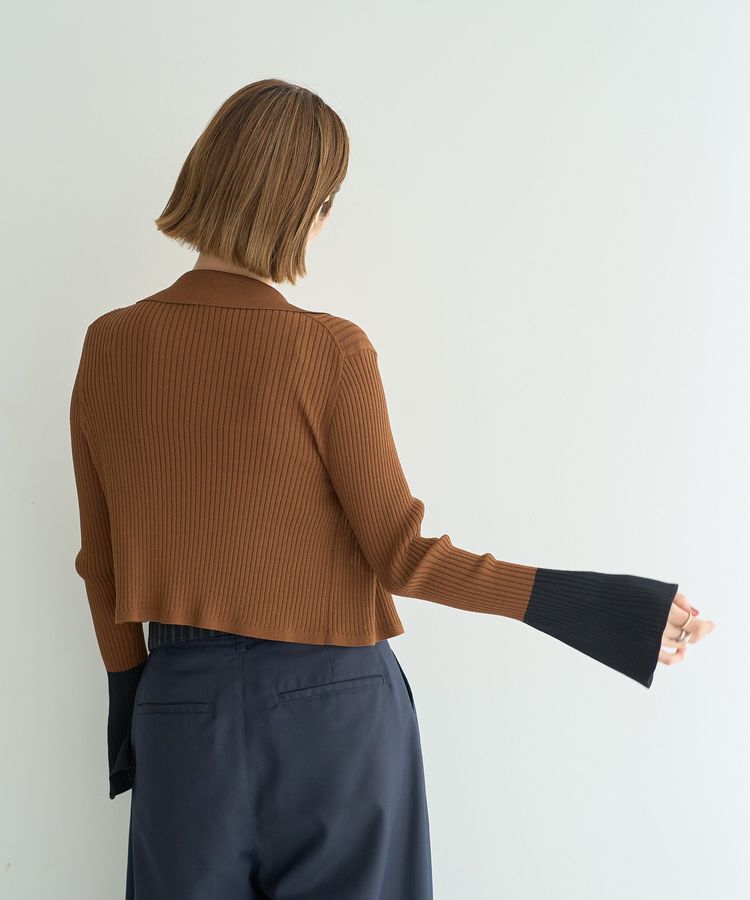 YECCA VECCA「【2点SET】キャミセット襟付きZIPカーディガン」|カーディガン|