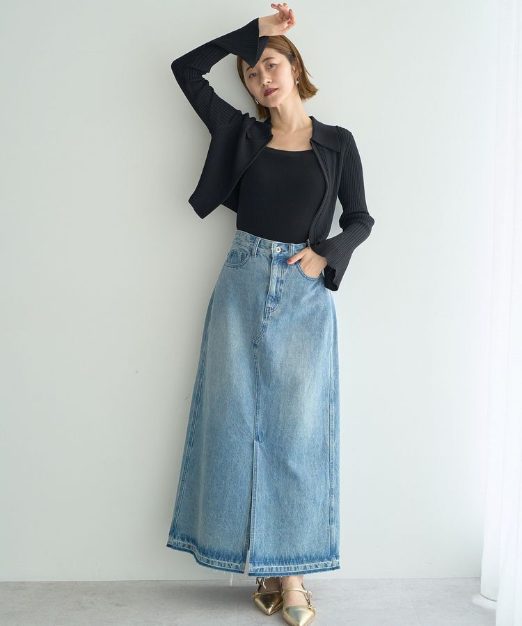 YECCA VECCA「【2点SET】キャミセット襟付きZIPカーディガン」|カーディガン|