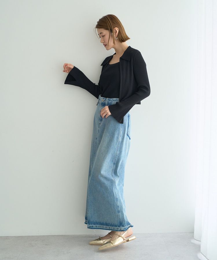 YECCA VECCA「【2点SET】キャミセット襟付きZIPカーディガン」|カーディガン|