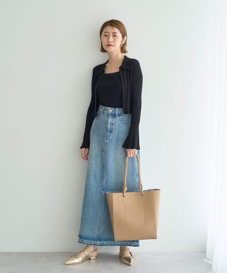 YECCA VECCA「【2点SET】キャミセット襟付きZIPカーディガン」|カーディガン|