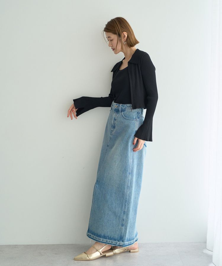 YECCA VECCA「【2点SET】キャミセット襟付きZIPカーディガン」|カーディガン|