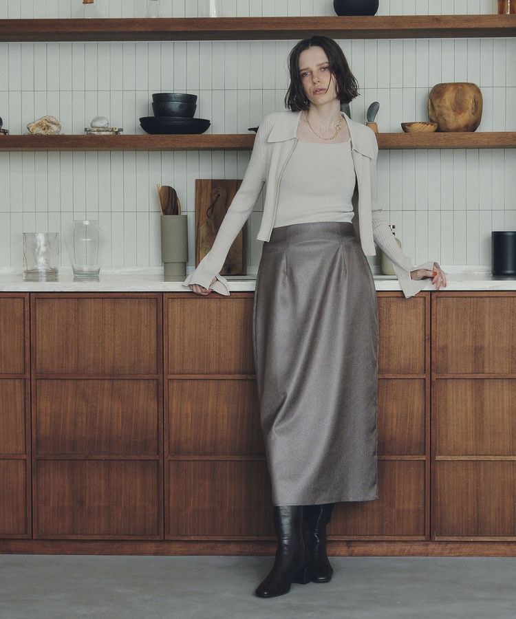 YECCA VECCA「【2点SET】キャミセット襟付きZIPカーディガン」|カーディガン|