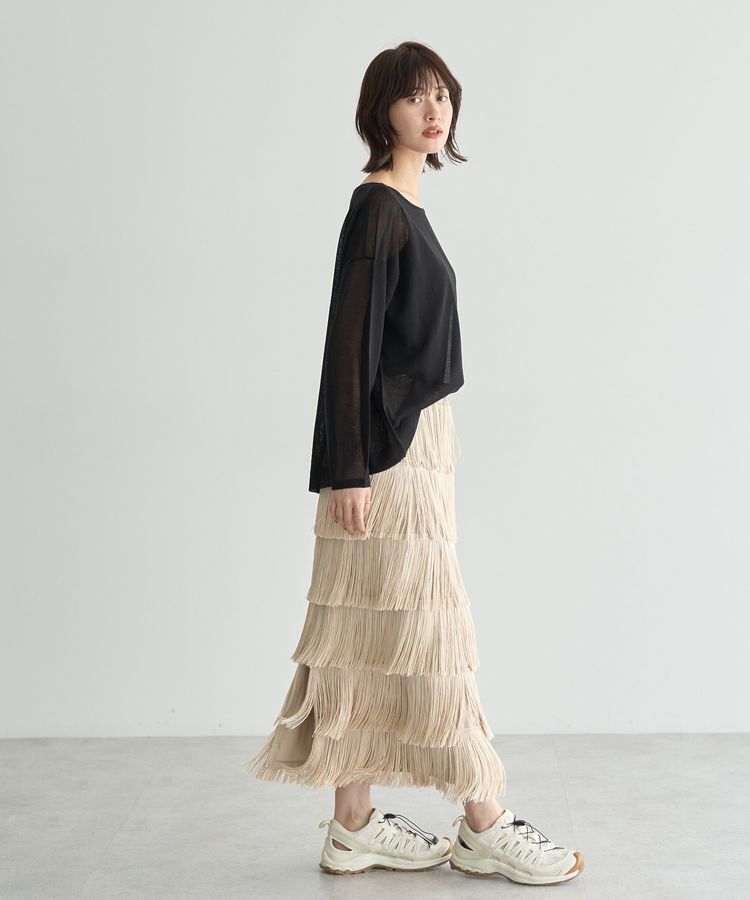 Editt by YECCA VECCA「フリンジロングスカート」|スカート|