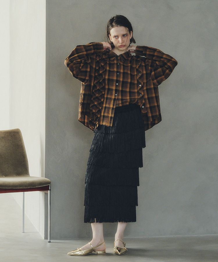 Editt by YECCA VECCA「フリンジロングスカート」|スカート|