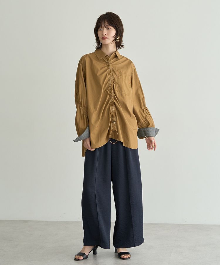 Editt by YECCA VECCA「ドロストデザインギャザーシャツ」|シャツ・ブラウス|