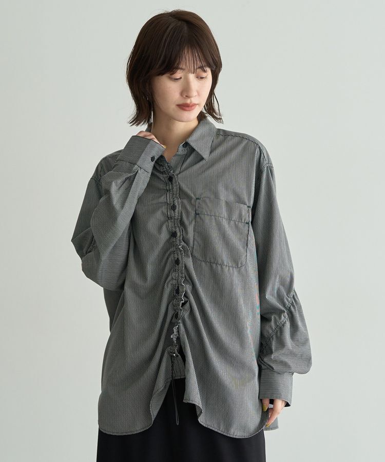 Editt by YECCA VECCA「ドロストデザインギャザーシャツ」|シャツ・ブラウス|