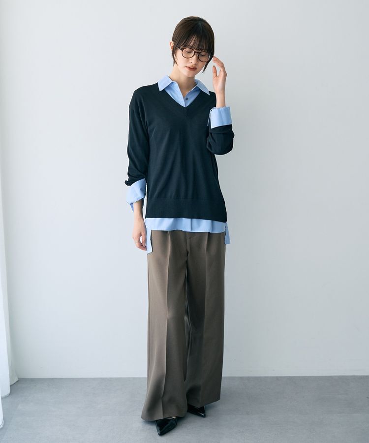 YECCA VECCA「Vネックスリットニット」|ニット・セーター|