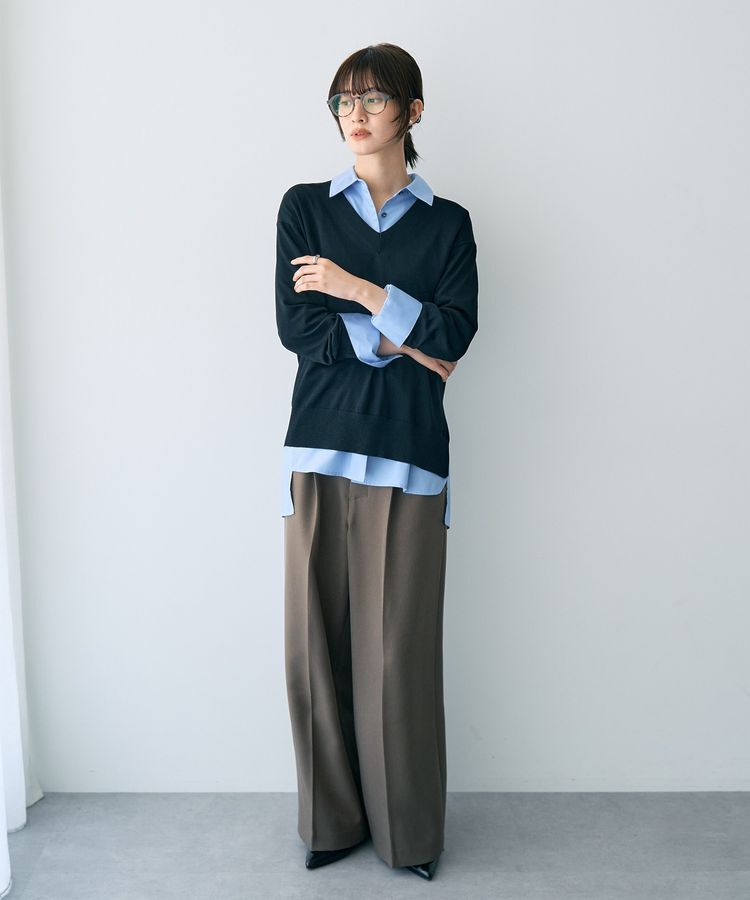 YECCA VECCA「Vネックスリットニット」|ニット・セーター|