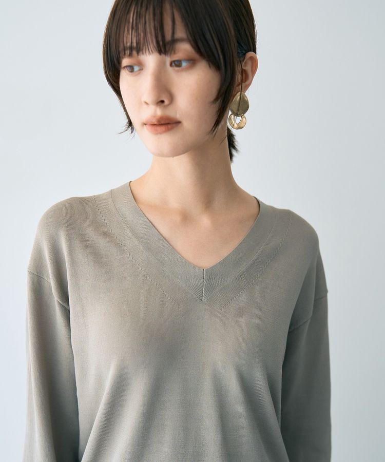 YECCA VECCA「Vネックスリットニット」|ニット・セーター|
