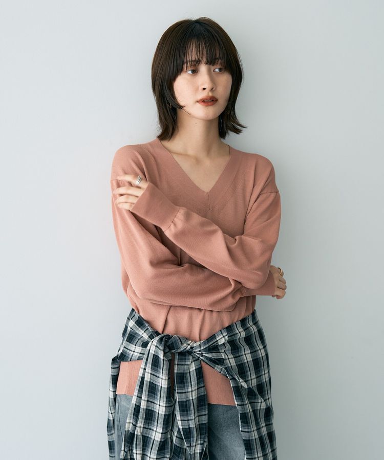 YECCA VECCA「Vネックスリットニット」|ニット・セーター|