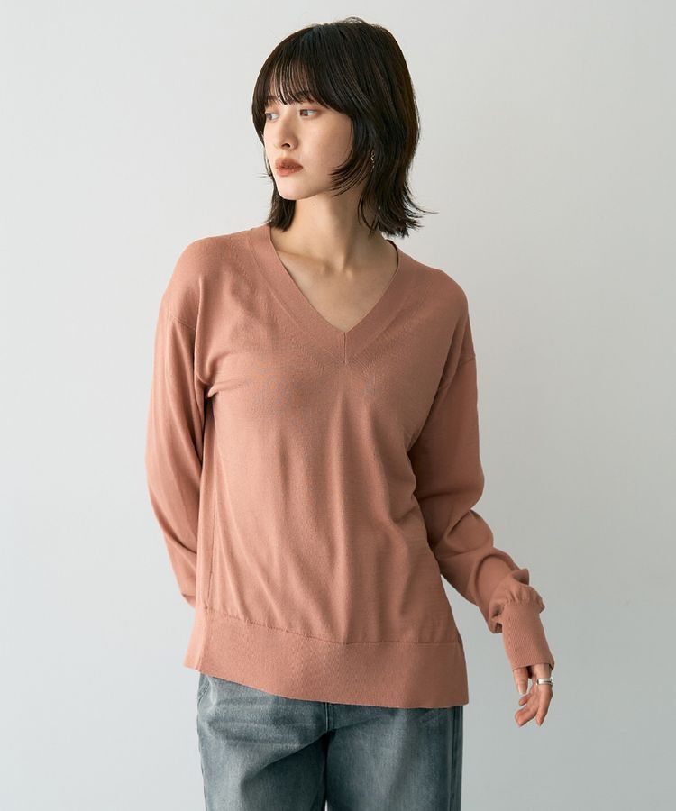 YECCA VECCA「Vネックスリットニット」|ニット・セーター|