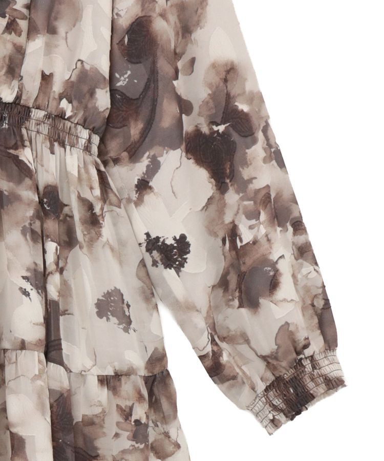 YECCA VECCA「<<追加生産>>ぼかしフラワー柄長袖ワンピース」|ワンピース|