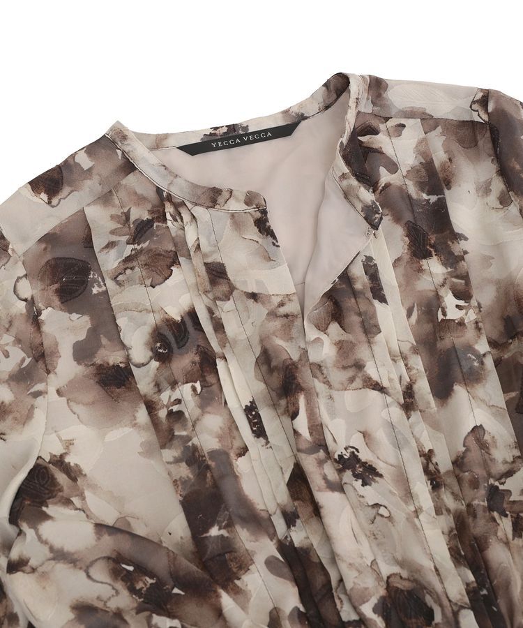 YECCA VECCA「<<追加生産>>ぼかしフラワー柄長袖ワンピース」|ワンピース|