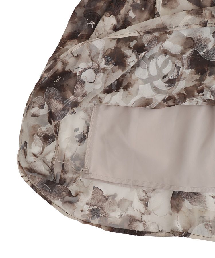 YECCA VECCA「<<追加生産>>ぼかしフラワー柄長袖ワンピース」|ワンピース|