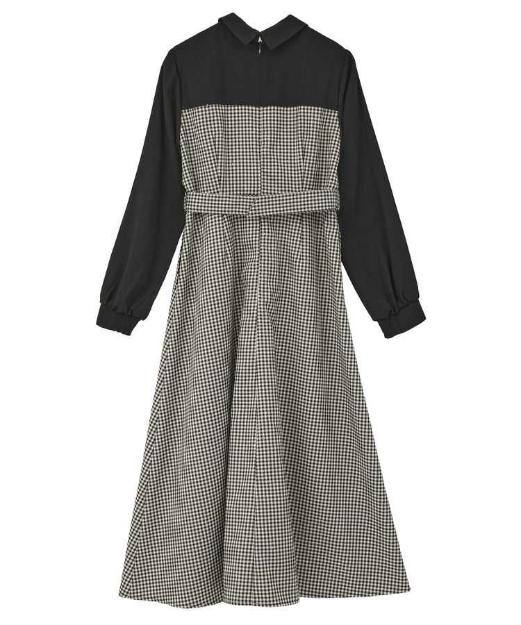 YECCA VECCA「チェック柄ベアドッキングワンピース」|ワンピース|