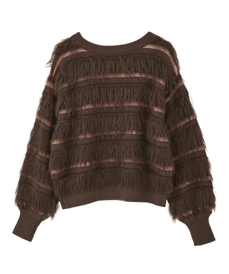 YECCA VECCA「フェザーマルチボーダーニット」|ニット・セーター|