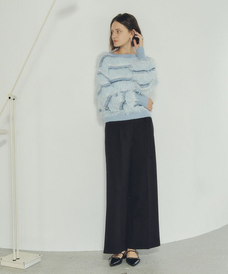 YECCA VECCA「フェザーマルチボーダーニット」|ニット・セーター|