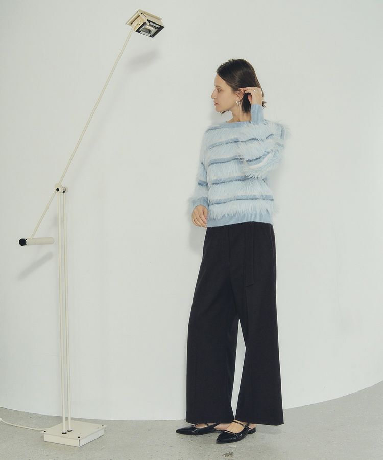 YECCA VECCA「フェザーマルチボーダーニット」|ニット・セーター|