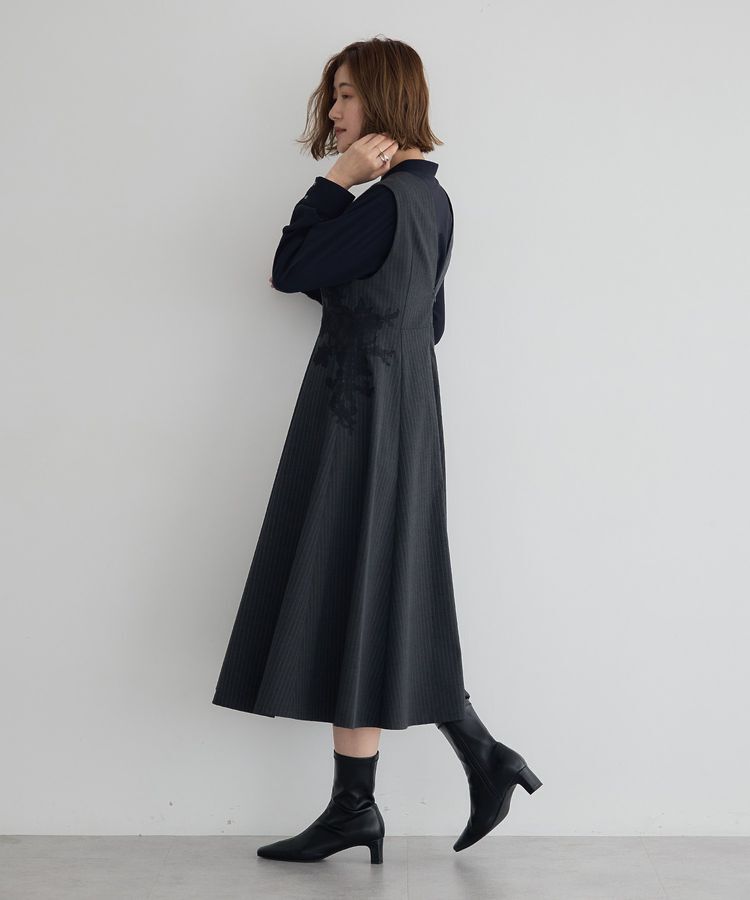 YECCA VECCA「フラワーレースジャンスカ」|ジャンパースカート|