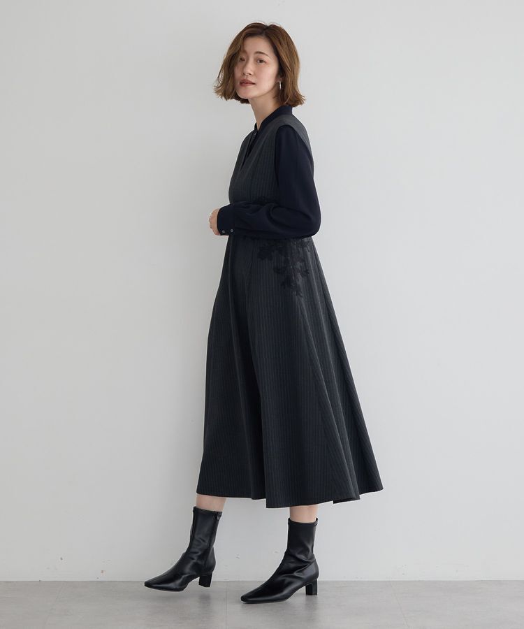 YECCA VECCA「フラワーレースジャンスカ」|ジャンパースカート|