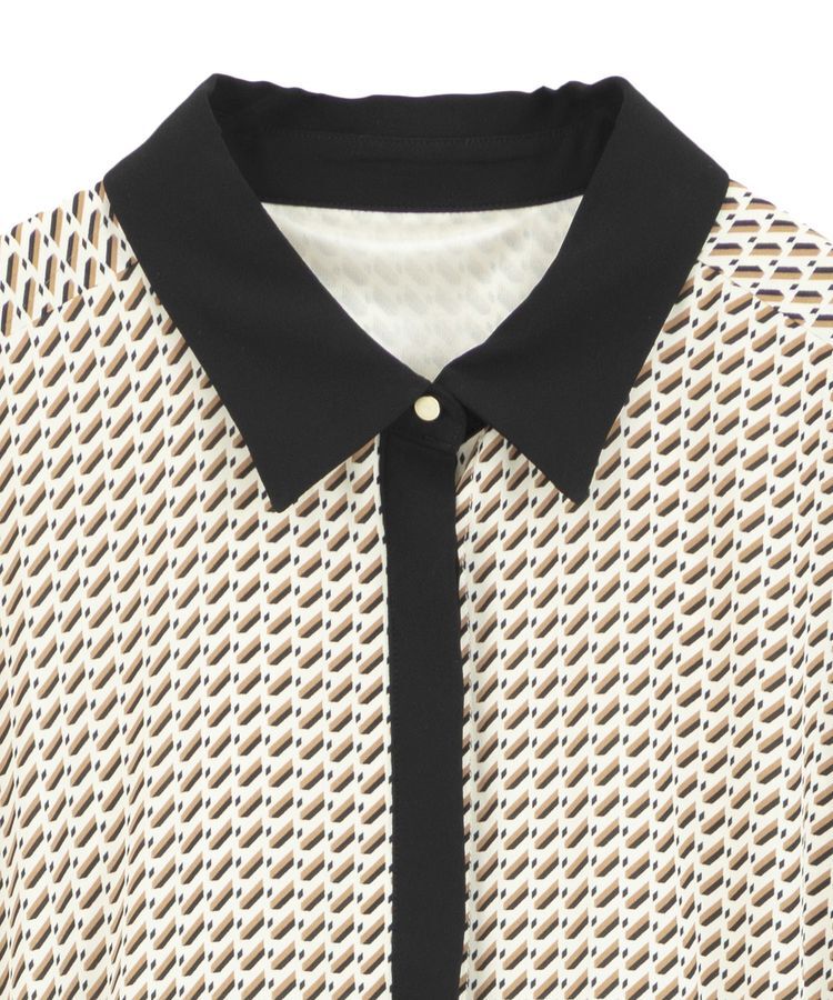 YECCA VECCA「ジオメ柄プリーツワンピース」|ワンピース|