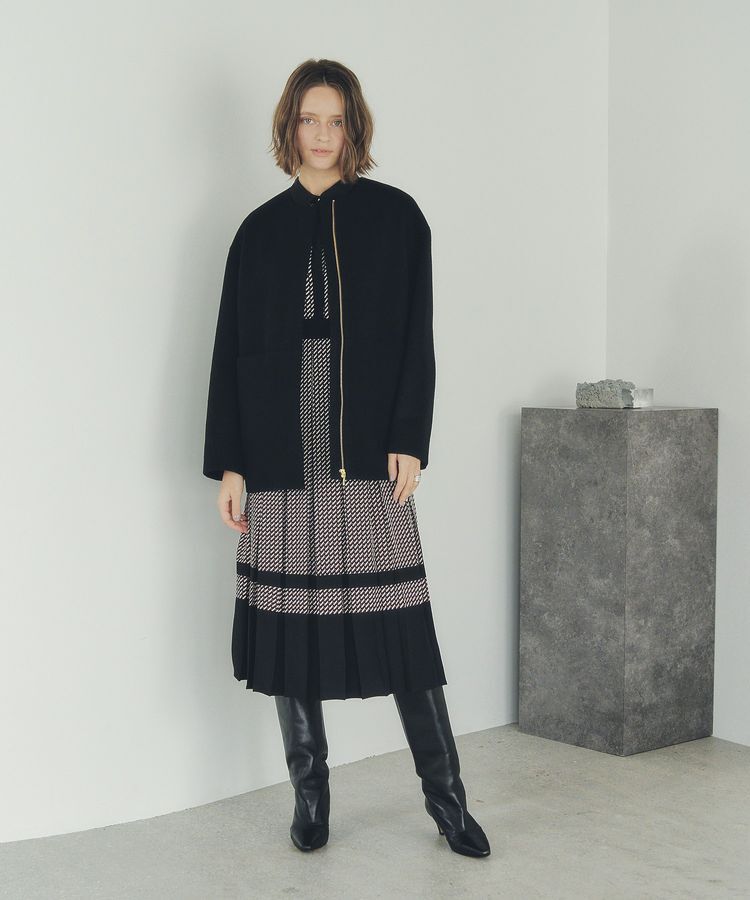 YECCA VECCA「ジオメ柄プリーツワンピース」|ワンピース|