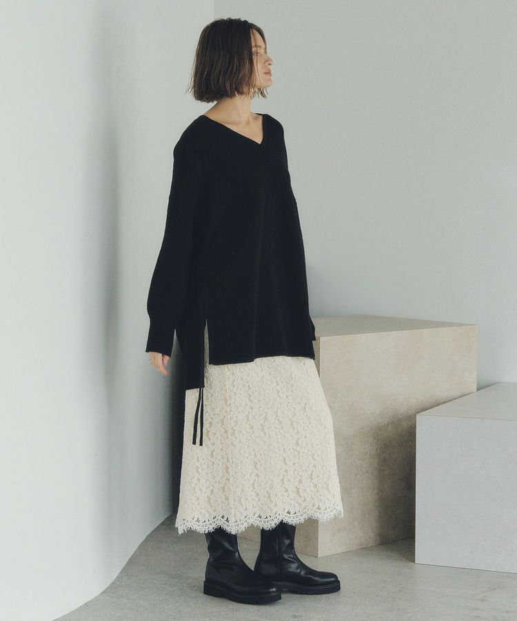 Editt by YECCA VECCA「Vネックドロストデザインニット」|ニット・セーター|