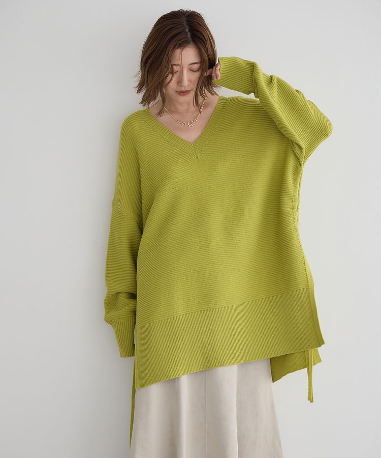 Editt by YECCA VECCA「Vネックドロストデザインニット」|ニット・セーター|