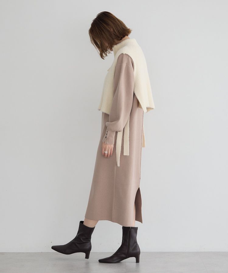 YECCA VECCA「【2点SET】ZIPベストセットニットワンピース」|ワンピース|