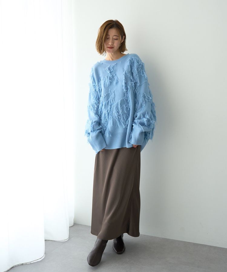 Editt by YECCA VECCA「スター柄フリンジルーズニット」|ニット・セーター|