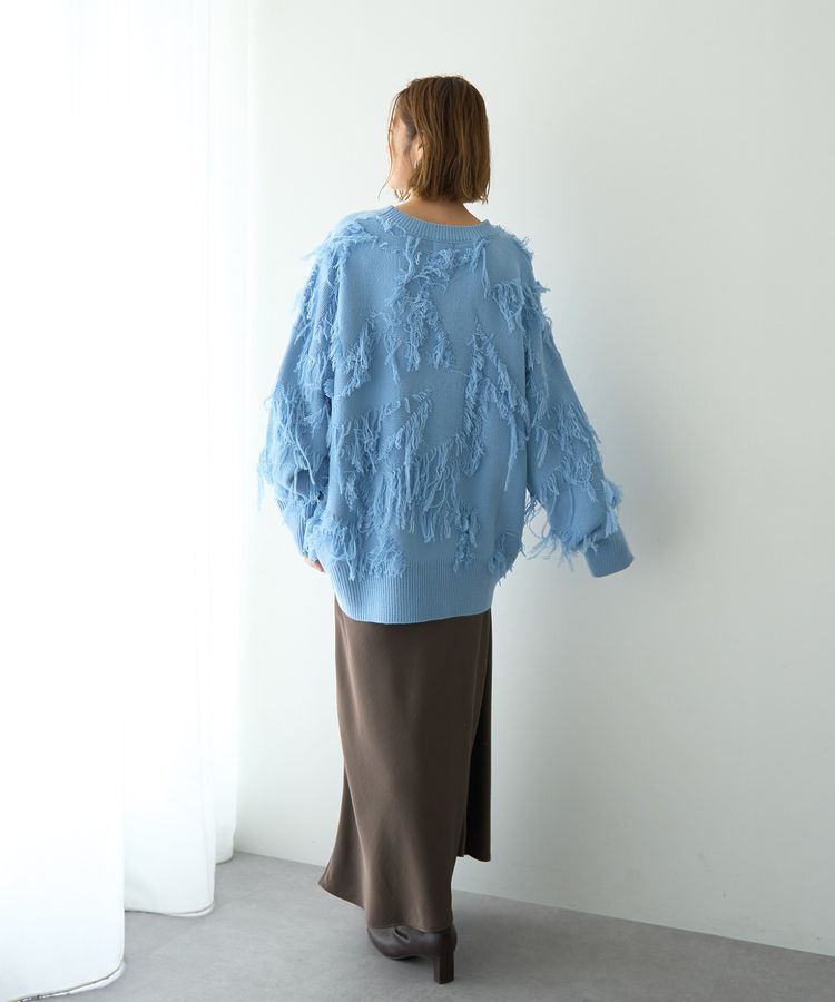 Editt by YECCA VECCA「スター柄フリンジルーズニット」|ニット・セーター|