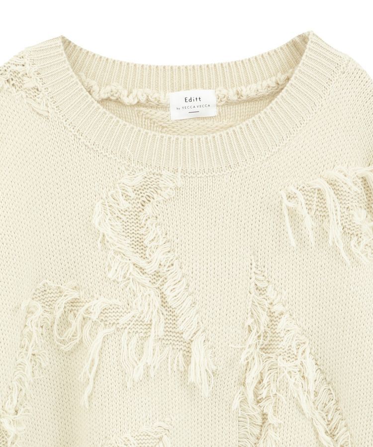 Editt by YECCA VECCA「スター柄フリンジルーズニット」|ニット・セーター|