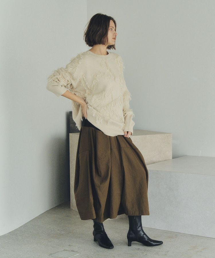 Editt by YECCA VECCA「スター柄フリンジルーズニット」|ニット・セーター|