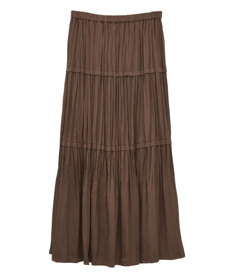 YECCA VECCA「ランダムプリーツサテンマーメイドスカート」|スカート|