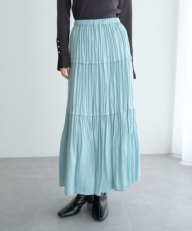 YECCA VECCA「ランダムプリーツサテンマーメイドスカート」|スカート|Mint