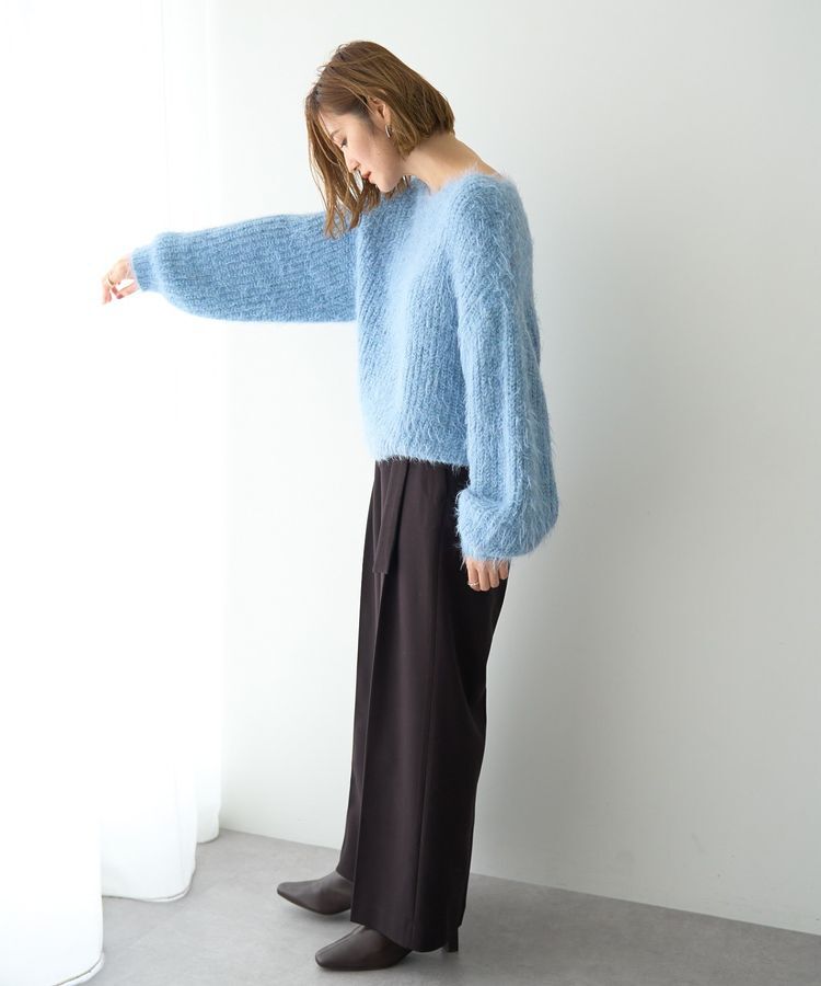 YECCA VECCA「ラメシャギーボートネックニット」|ニット・セーター|