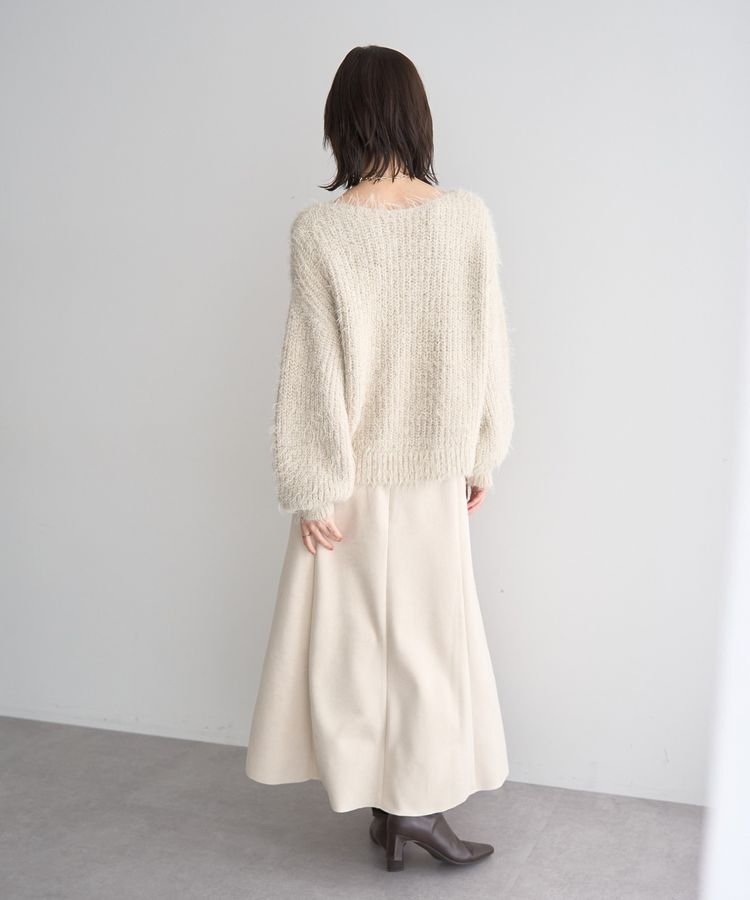 YECCA VECCA「ラメシャギーボートネックニット」|ニット・セーター|